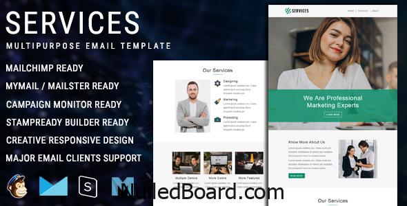 Download Free Services – Multipurpose Responsive Email Template Nulled