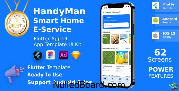 Download Free Smart Home E-Service ANDROID + IOS + Figma