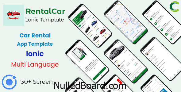 Download Free Car Rental App Template Ionic | RentalCar Nulled