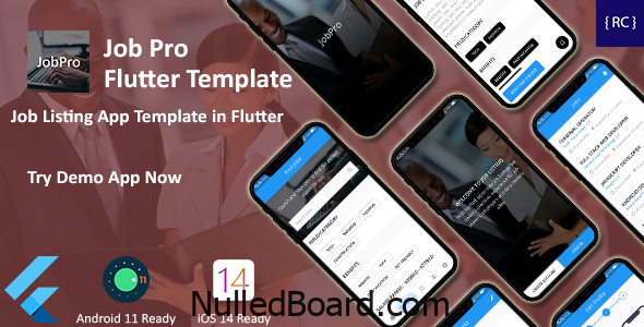 Download Free Job Listing Android App + iOS App Template