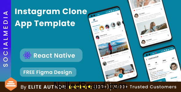 Download Free Instagram Clone App Template in React Native |