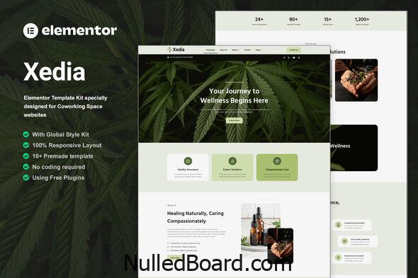 Download Free Xedia – Medical Marijuana Elementor Template Kit Nulled