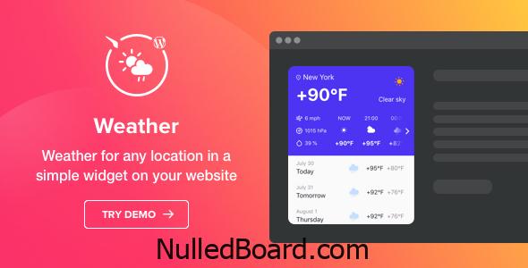 Download Free Weather Forecast – WordPress Weather Plugin Nulled