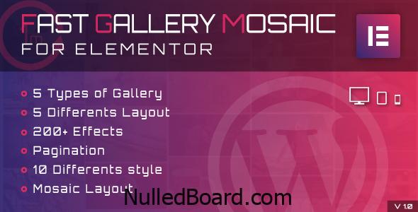 Download Free Fast Gallery Mosaic for Elementor WordPress Plugin Nulled