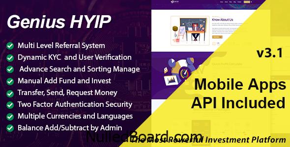 Download Free Genius HYIP – All in One Investment Platform