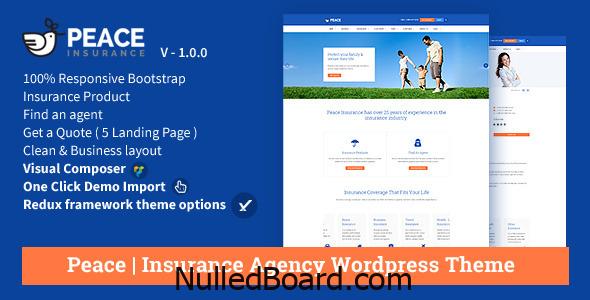 Download Free Peace – Insurance Agency WordPress Theme Nulled