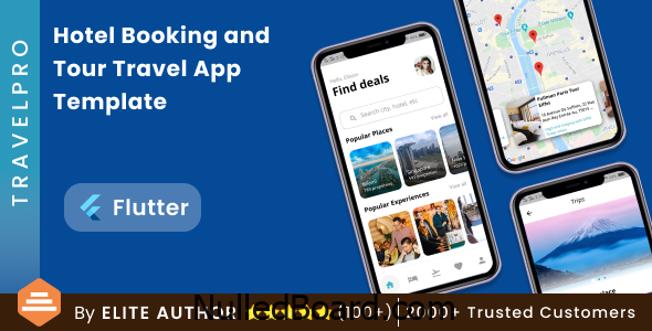 Download Free Flutter Hotel Booking and Tour Travel App Template