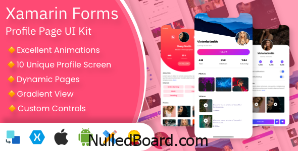 Download Free Profile Pages UI Kit | Xamarin Forms Nulled