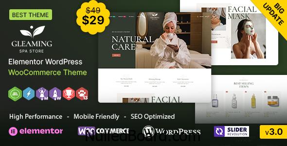 Download Free Gleaming WP – Spa and Beauty WooCommerce Theme