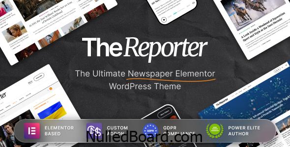 Download Free The Reporter – Newspaper Editorial WordPress Theme Nulled