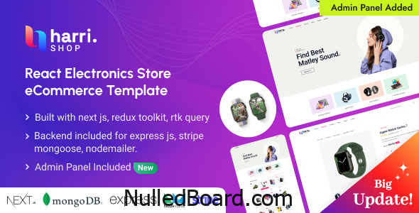 Download Free Harri – Electronics eCommerce React Next js Template