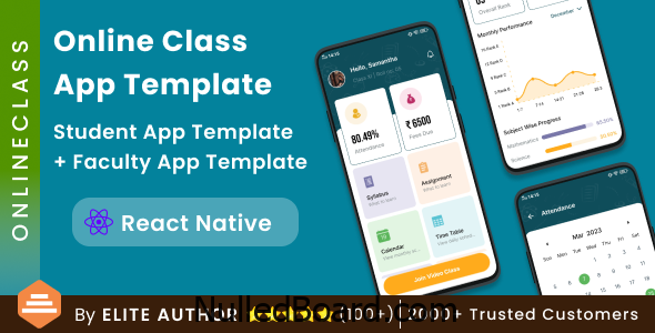 Download Free Online Class App Template |Coaching App | Online