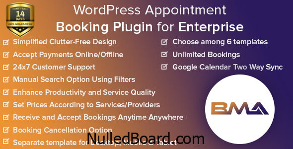 Download Free BMA – WordPress Appointment Booking Plugin for Enterprise