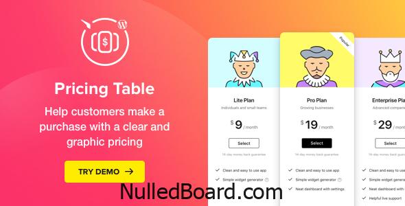 Download Free Pricing Table — WordPress Pricing Table Plugin Nulled