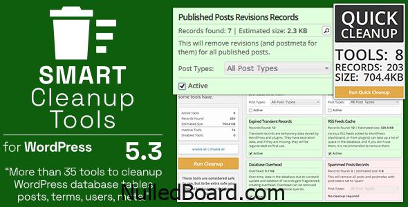 Download Free Smart Cleanup Tools – Plugin for WordPress Nulled