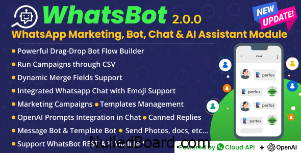 Download Free WhatsBot – WhatsApp Marketing, Bot, Chat & AI