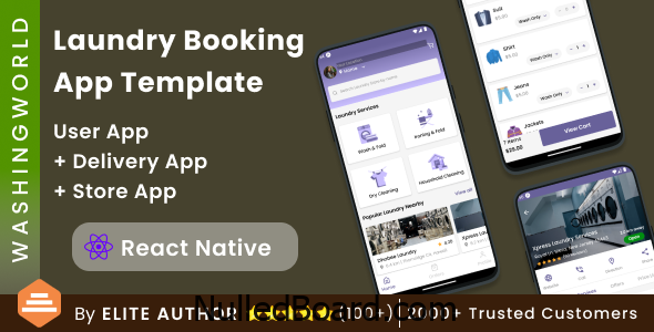 Download Free Multi Vendor Laundry Booking App Template | Laundry